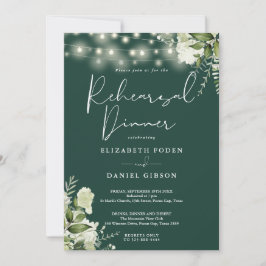 Convite Janto de Ensaio Emerald Greenery String Lights