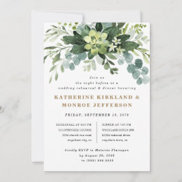 Convite Janto de ensaio Eucalyptus Greenery Suculente