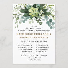 Convite Janto de ensaio Eucalyptus Greenery Suculente