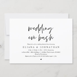 Convite Janto de ensaio Eve Bash de Casamento Moderno