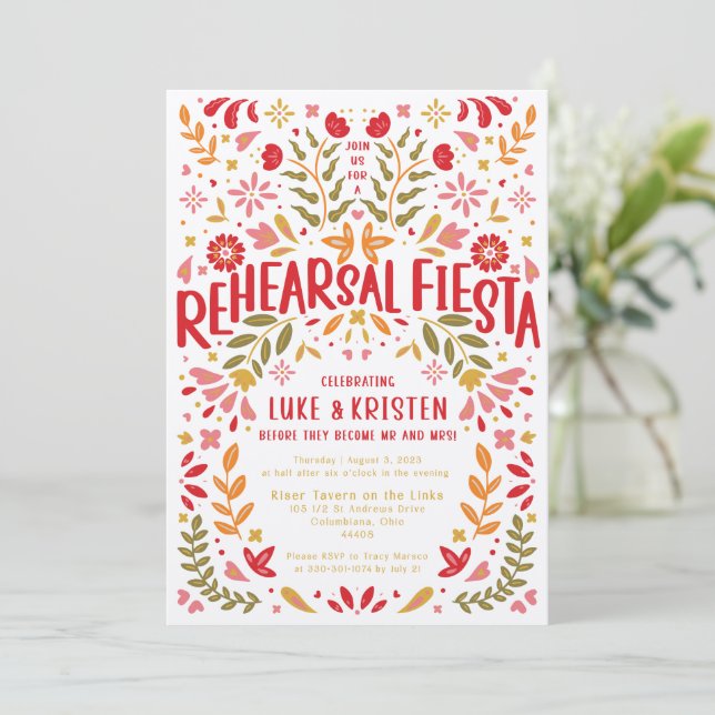 Convite Janto de ensaio Fiesta - Luke e Kris (Em pé/Frente)