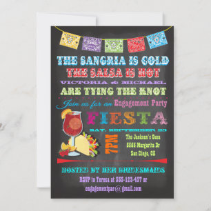 Convite Janto de ensaio Fiesta Sangria Mexicano