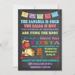 Convite Janto de ensaio Fiesta Sangria Mexicano