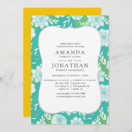 Convite Janto de Ensaio Floral Amarelo e Teal