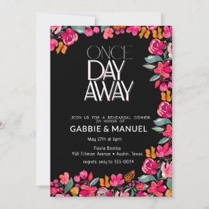 Convite Janto de Ensaio Floral Black Fiesta Colorful