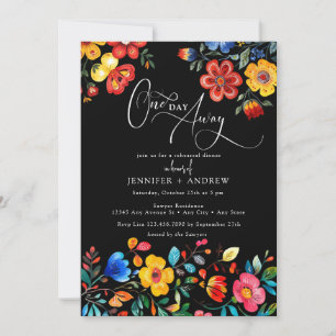 Convite Janto de Ensaio Floral Black Fiesta Colorful