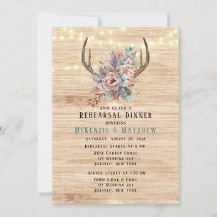 Convite Janto de Ensaio Floral Boho Deer Antler