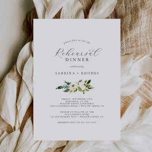 Convite Janto de Ensaio Floral Branco Elegante