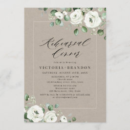 Convite Janto de ensaio floral branco Eucalyptus verde