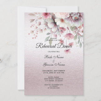 Convite Janto de Ensaio Floral Branco Moderno