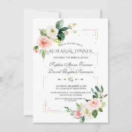 Convite Janto de Ensaio Floral com Lâmina Dourada de Luxo