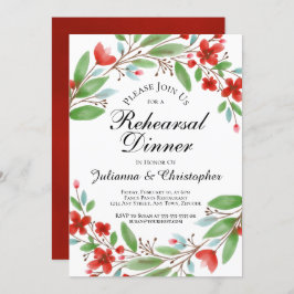 Convite Janto de Ensaio Floral da Red Watercolor