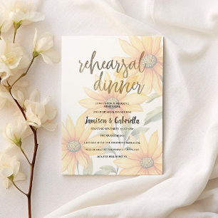 Convite Janto de ensaio floral de girassol verde-alaranjad