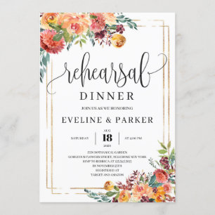 Convite Janto de ensaio floral de laranja caído