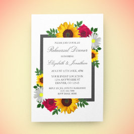 Convite Janto de Ensaio Floral de Rosa Daisy de Sunflower