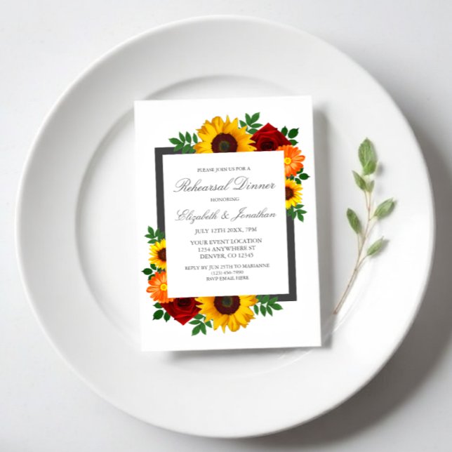 Convite Janto de Ensaio Floral de Rosa de Sunset (Criador carregado)