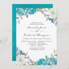Convite Janto de Ensaio Floral Dusty Blue e Turquoise