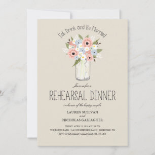 Convite Janto de ensaio Floral Mason Jar