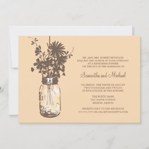 Convite Janto de ensaio - Flores selvagens e Jar Mason