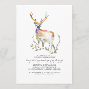 Convite Janto de ensaio Forest Deer Rustic