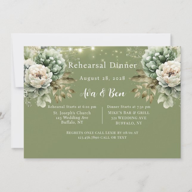 Convite Janto de ensaio fotográfico com Luz Branca Verde (Frente)