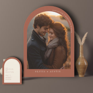 Convite Janto de ensaio fotográfico de terracotta minimali