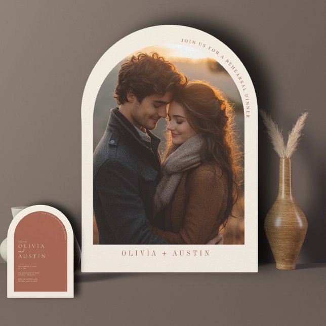 Convite Janto de ensaio fotográfico de terracotta minimali (Criador carregado)