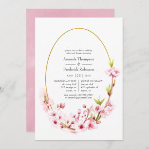 Convite Janto de Ensaio Geométrico do Flor-Primavera Rosa