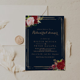 Convite Janto de ensaio geométrico Dourado e Tropical Verm