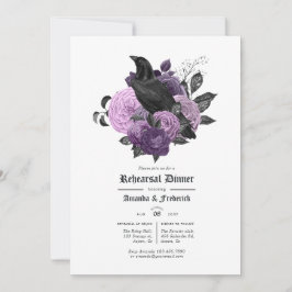 Convite Janto de ensaio Gótico Raven Raven Raven Glam Purp