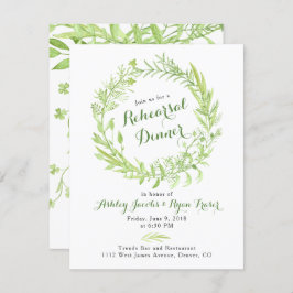 Convite Janto de ensaio Greenery Watercolo Wreath