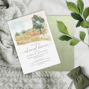 Convite Janto de ensaio Landscape Watercolor Green ID786