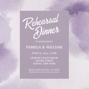 Convite Janto de ensaio Mauve Simple Style