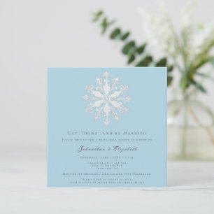 Convite Janto de ensaio minimalista em flocos de neve Az