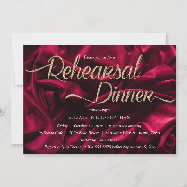 Convite Janto de Ensaio Mínimo da Burgundy do Júri Chic (Frente)