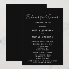 Convite Janto de Ensaio Mínimo Preto e Branco