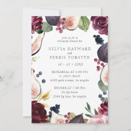 Convite Janto de ensaio Moody Plum Floral e Fig