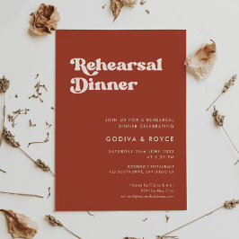 Convite janto de ensaio na moda retro terracotta