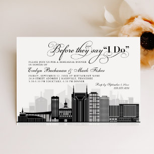 Convite Janto de ensaio Nashville Skyline Black Weding