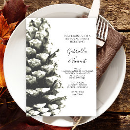 Convite Janto de Ensaio Natural de Casamento Pine Cone Woo