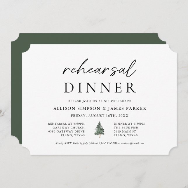 Convite Janto de ensaio no exterior da montanha Pine Tree (Frente/Verso)