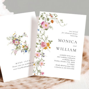 Convite Janto de ensaio Pastel Pink Floral Flores