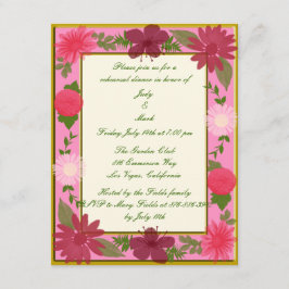 Convite Janto de Ensaio Personalizado de Flores Rosa