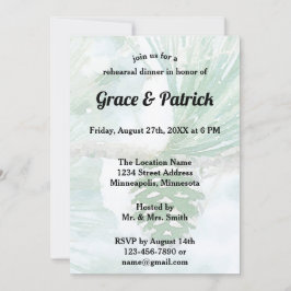 Convite Janto de ensaio Pine-Cone Verde Pale