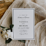 Convite janto de ensaio preto e branco moderno<br><div class="desc">design preto e branco moderno com quadro e texto personalizado</div>