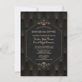Convite Janto de ensaio Real Dourado Gatsby Art Deco