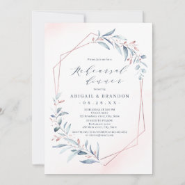 Convite Janto de ensaio rosa Dourado Dusty Blue Greenerase