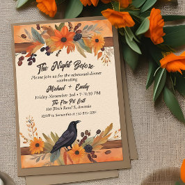 Convite Janto de Ensaio Russo Crow Fall Boho Watercolor