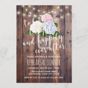 Convite Janto de Ensaio Russo Hydrangea Floral Mason Jar
