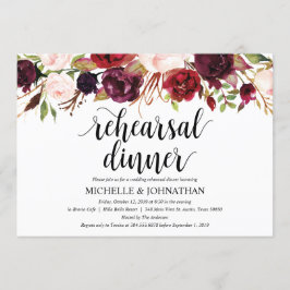 Convite Janto de Ensaio Rustic Burgundy